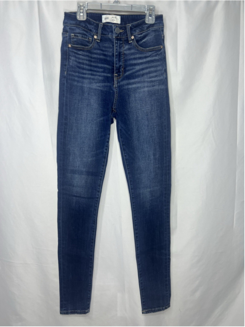 BKE Billie Women’s Jeans 26X33.5 Slim Fit High Rise Classic Skinny Blue Festive